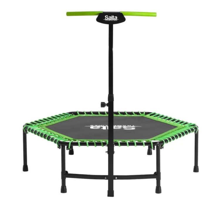 Fitness trampoline - Salta 140 cm - inclusief handbeugels - Groen