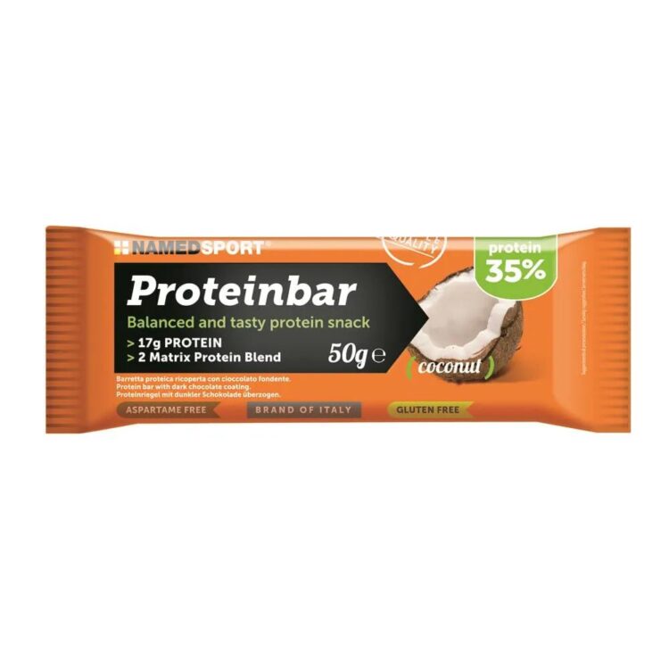 Proteinbar - NAMEDSPORT - Doos van 12 stuks - Kokos