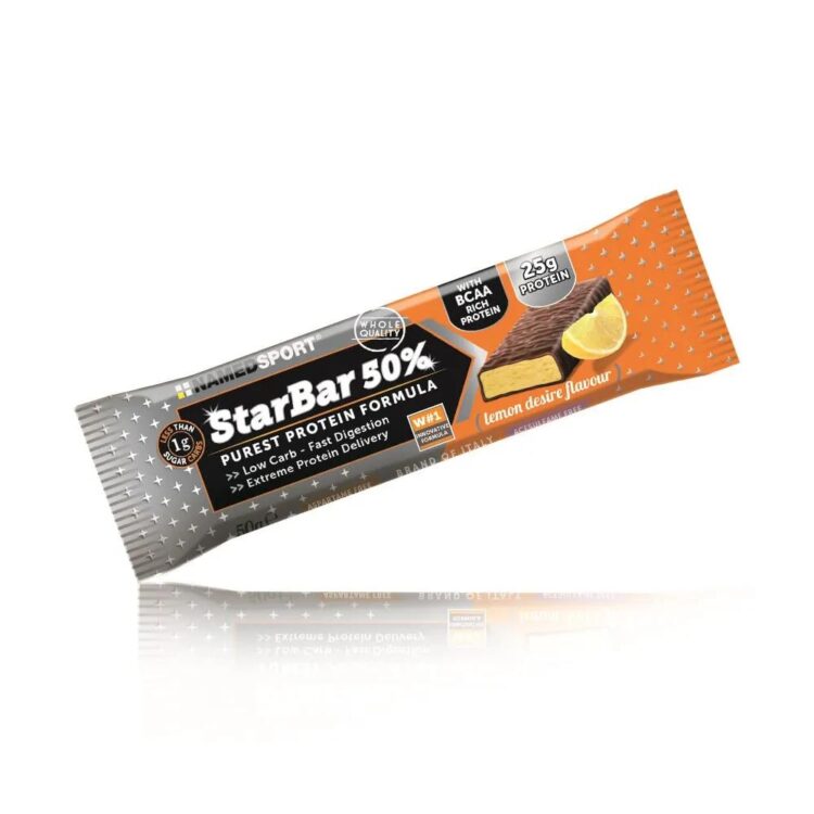 Proteinbar - NAMEDSPORT Starbar 50% protein - 1 x 50 gram - Lemon