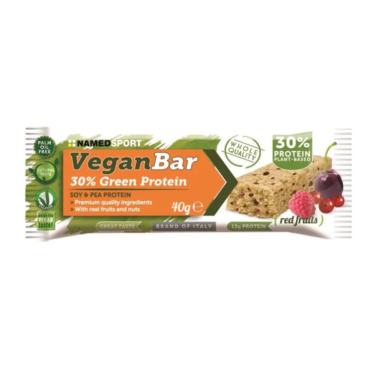 Vegan Proteinbar - NAMEDSPORT - Doos van 24 stuks - Rode vruchten
