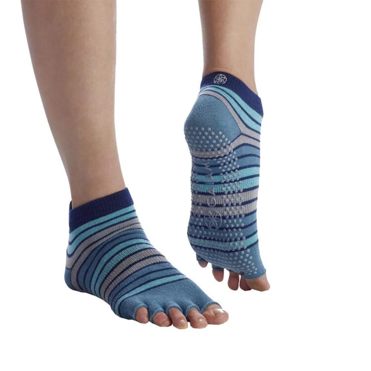 Yogasokken - Gaiam Toeless Socks - Blauw