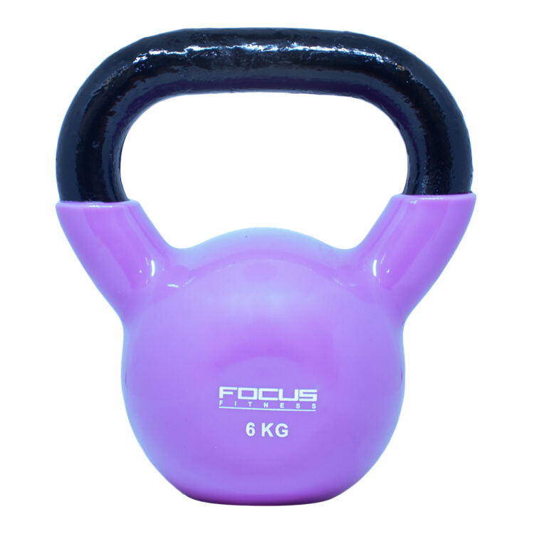 Kettlebell - Focus Fitness Vinyl - 6 kg - Paars